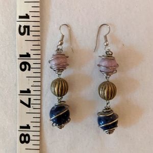 Silver Beaded Earrings